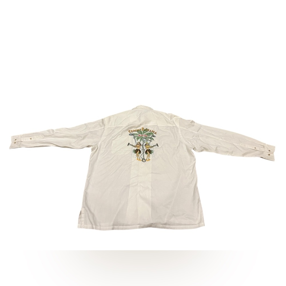 Tommy Bahama 18 Golf Bunker Crew Embroidery Button Long Sleeve Shirt White XL